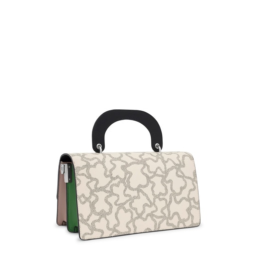 Kaos Icon taupe and green medium Crossbody bag with flap