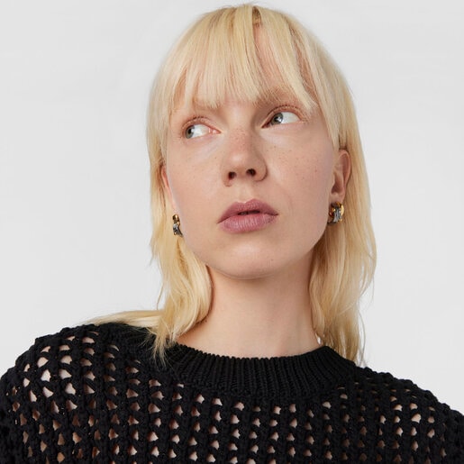 עגילי שלושה חישוקים Beach מוורמיל כסף וכסף כהה