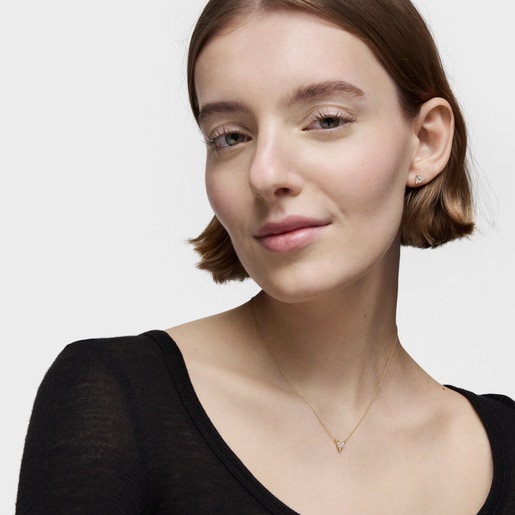 Short gold Necklace with lab-grown diamond Garden Of Love LGD