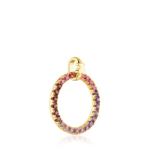 18kt gold-plated silver Pendant with gemstones TOUS Straight