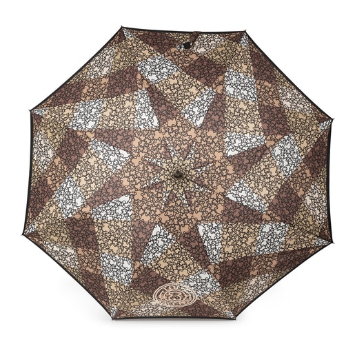 Paraguas grande Kaos Mini Stamp marrón