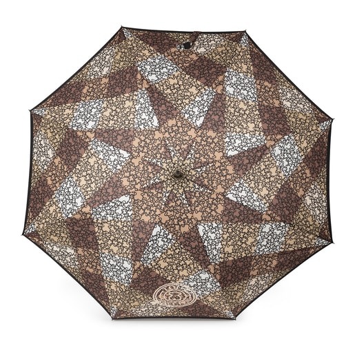 Large brown Kaos Mini Stamp Umbrella