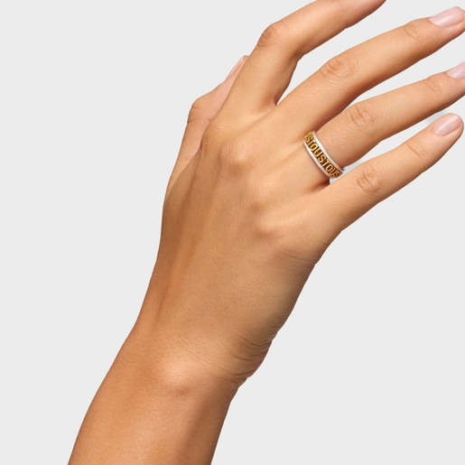 Silver and silver vermeil Ring Logo