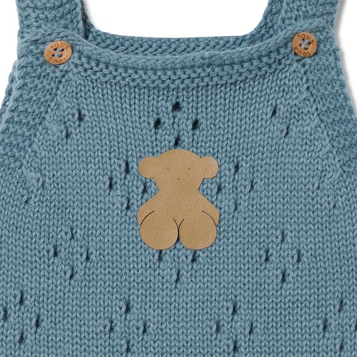 Knitted baby romper in Tricot blue