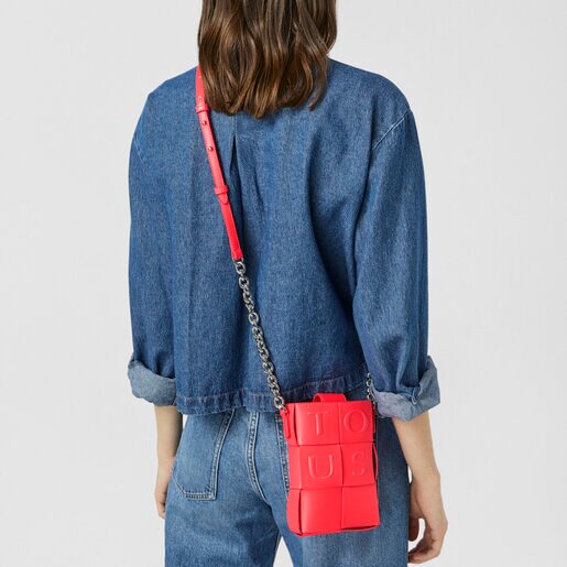 Mini bolso rosa fluorescente y marrón TOUS Damas