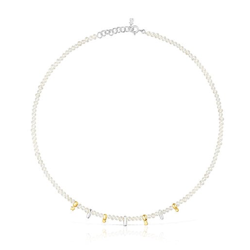 Silver and silver vermeil Virtual Garden Necklace with charms and cultured  pearls | TOUS