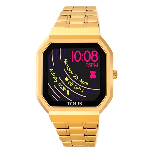 Reloj B-Connect de acero IP dorado