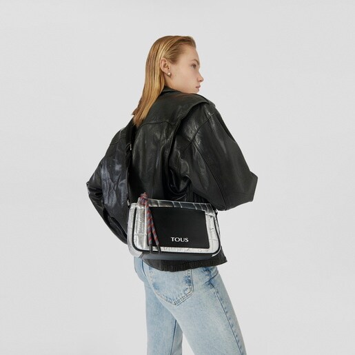 Sac à bandoulière TOUS Empire Padded moyen argenté