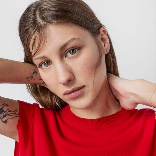 Aros Fragile Nature flor de oro y diamantes