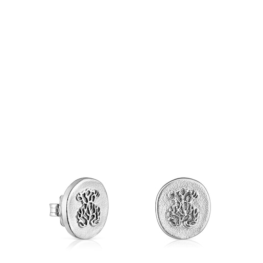 Silver Oceaan Color cameo Earrings