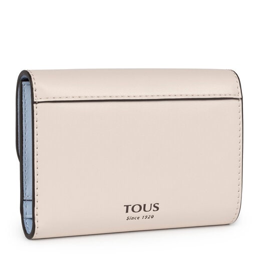 Billetera pequeña Audree beige y marrón