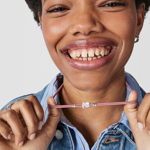 שרשרת Sweet Dolls אלסטית ורודה