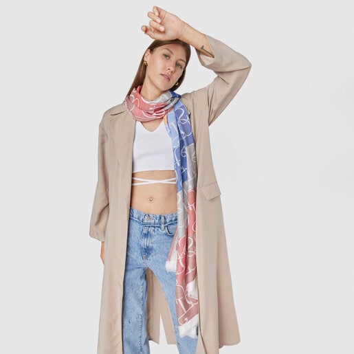 Синий и белый платок Spinel Jacquard