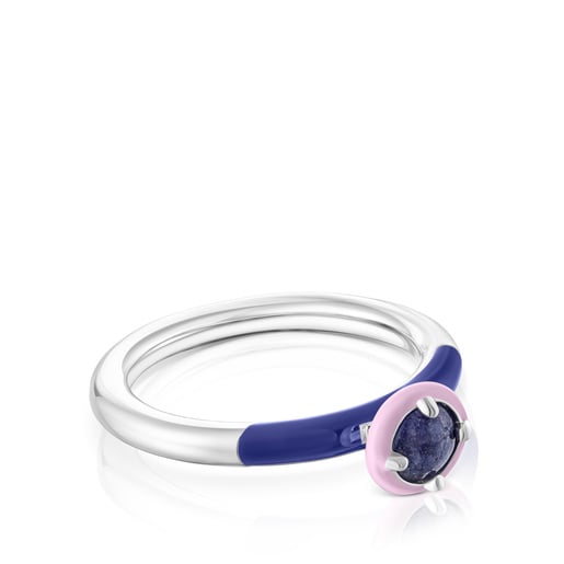 Anello in argento con sodalite e smalto TOUS Vibrant Colors