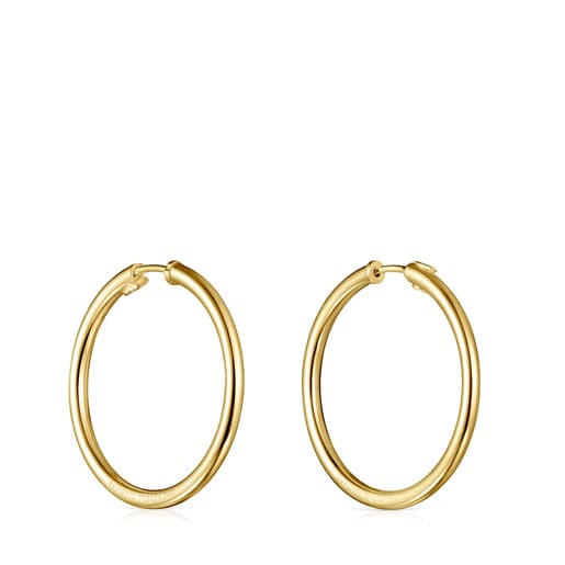 Aretes grandes TOUS Basics con baño de oro 18 kt sobre plata