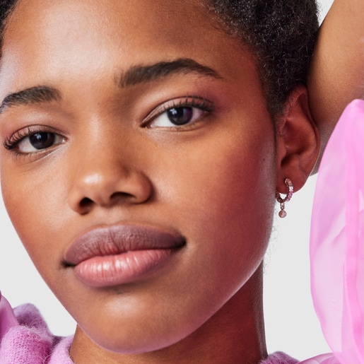 עגילי חישוק בשילוב פנינה