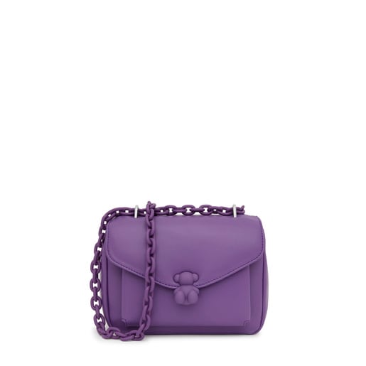 Small purple leather Crossbody bag TOUS Bold Bear
