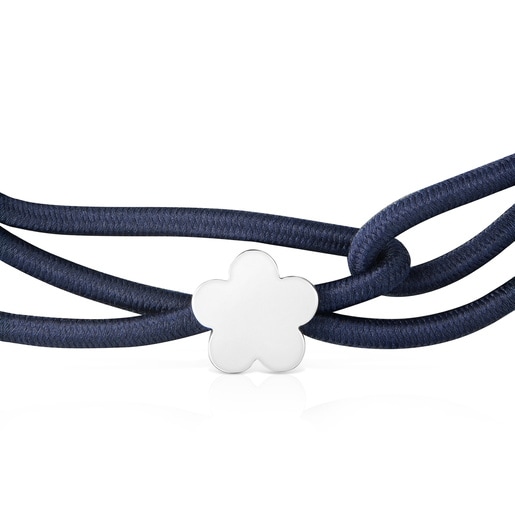 سوار مرِن باللون الأزرق وزهرة من الفضة من تشكيلة Sweet Dolls