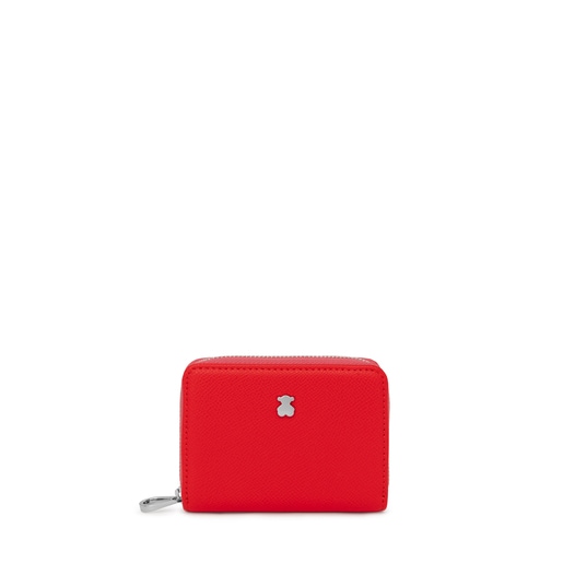 Porte-monnaie New Dubai Saffiano moyen rouge