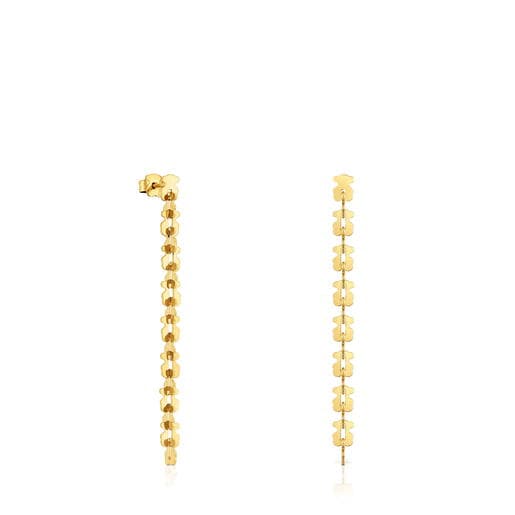 Long gold-colored steel Earrings with bear motifs TOUS Carrusel