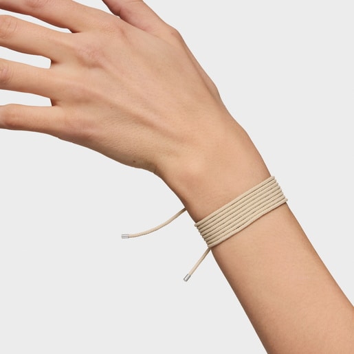 Collar largo de plata en color beige TOUS Basics