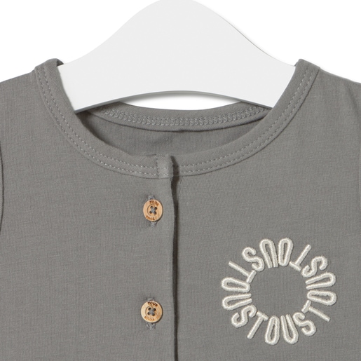 Short baby playsuit in Classic grey