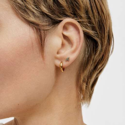 Les Classiques ear piercing in gold-colored IP steel with apatite | TOUS