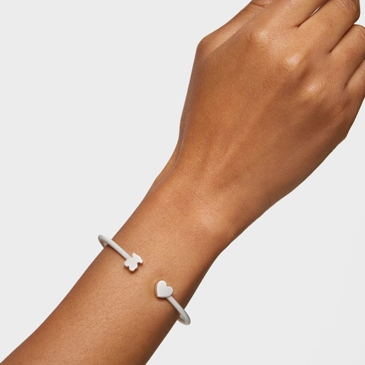 إسورة من الفضة مزينة بحليتين من تشكيلة Icon Mesh