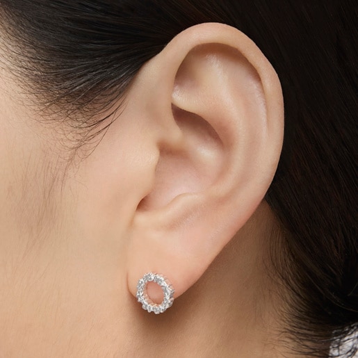 Silver Straight disc Earrings