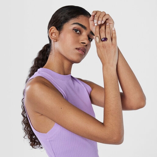 Anillo Luz de oro con prasiolita