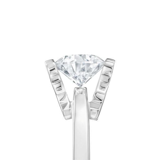 Anell solitari de platí amb diamant creat al laboratori 0,70 ct Sweet Diamonds LGD