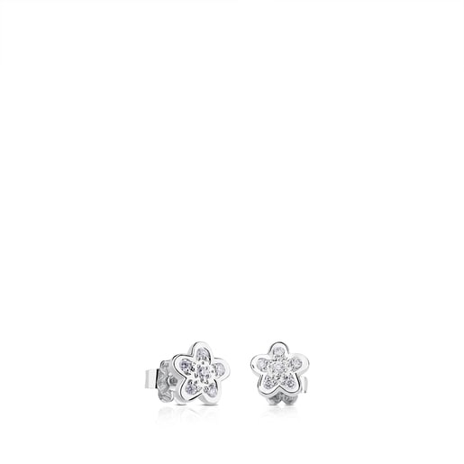 Pendientes de oro blanco con diamantes TOUS Basics