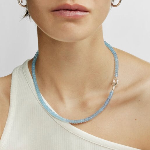 Silver Necklace with treated chalcedony TOUS MANIFESTO