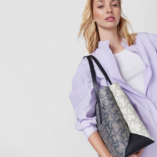 Large black and white Kaos Icon Shopping bag