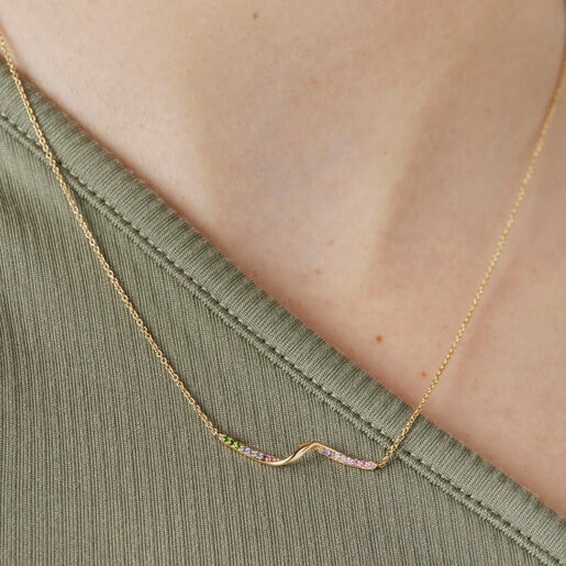 Gold Necklace with gemstones TOUS St. Tropez