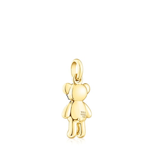 Pendente TOUS Teddy Bear Splash con placcatura in oro 18 kt su argento e diopside cromato