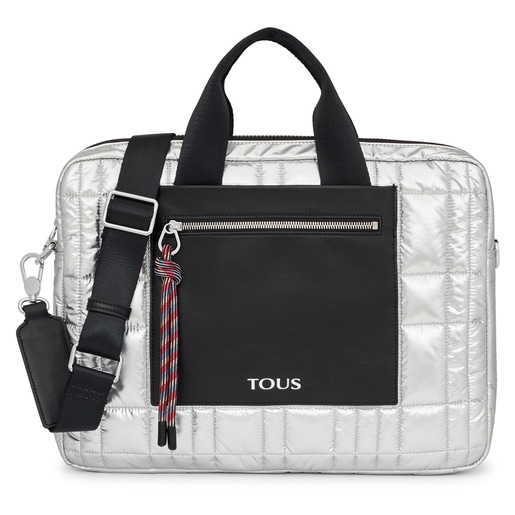 Silver-colored TOUS Empire Padded Briefcase