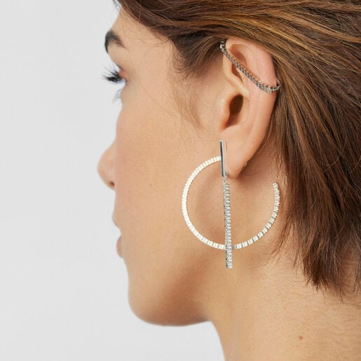 Silver Straight bar Earcuff