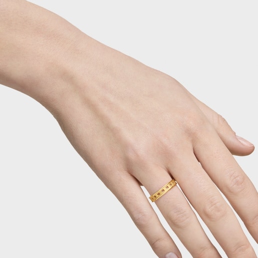 Silver vermeil TOUS Bear Row ring with bear silhouettes