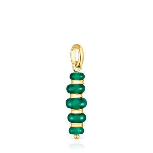 Colgante con baño de oro 18 kt sobre plata y calcedonia tratada Virtual Garden