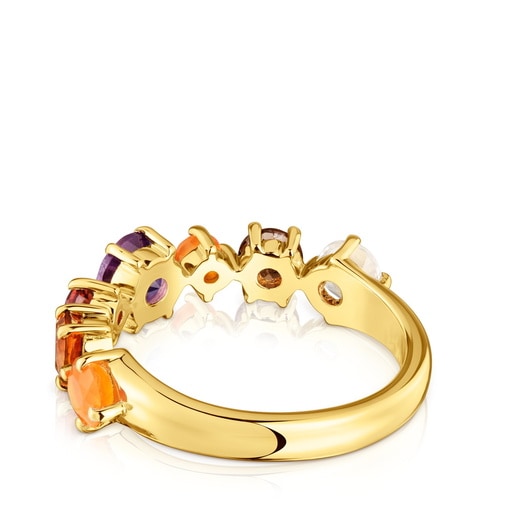 Bague en argent plaqué or 18 ct et pierres précieuses petite Sugar Party