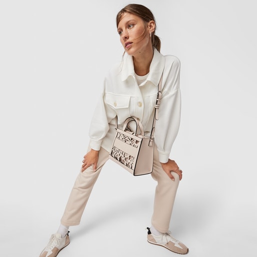 Medium beige Amaya Kaos Shock shopping bag