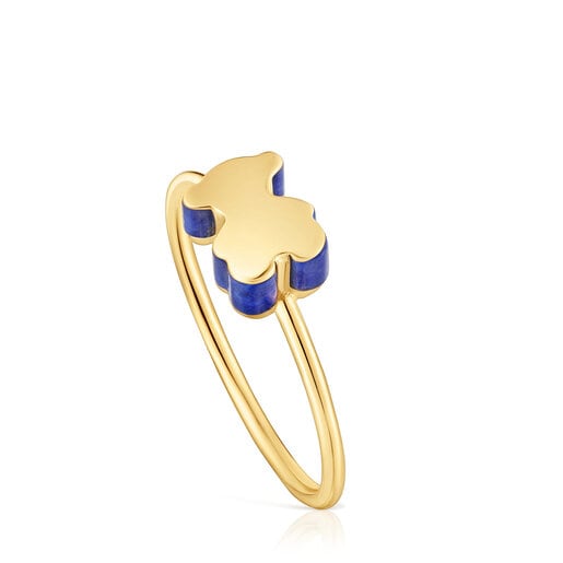 Gold bear motif Ring with lapis lazuli TOUS 1950