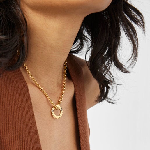 תליון TOUS Crossword Mon Amour Je T’Aime מוורמיל כסף עם אבני חן