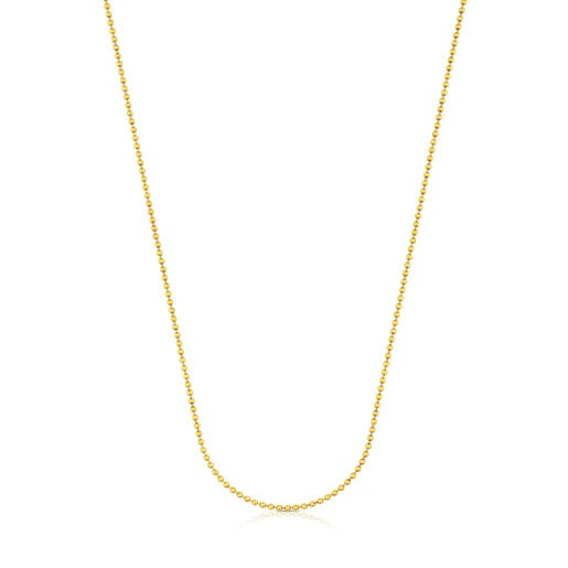 Medium Chain with 18kt gold plating over silver with 1.8 mm balls measuring 50 cm TOUS Chain
