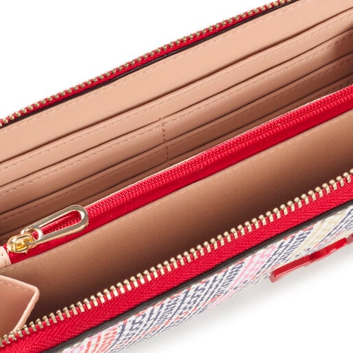 Portefeuille TOUS Cecilia beige et rouge