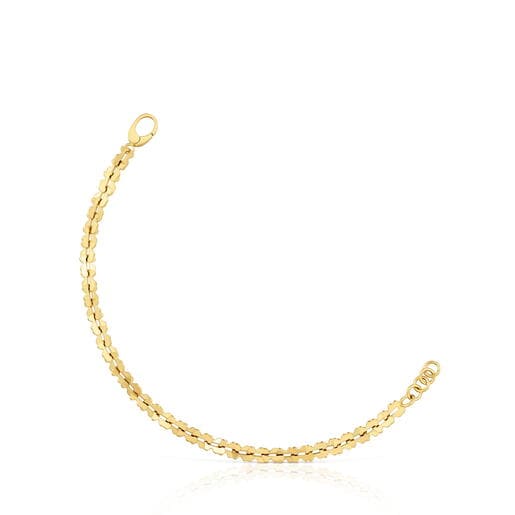 Pulsera cadena de acero en color dorado con motivos oso Carrusel