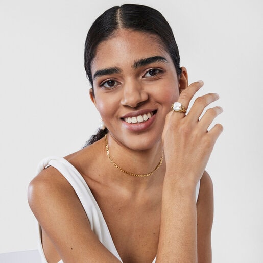 Кольцо Oceaan Color из вермеля с жемчугом