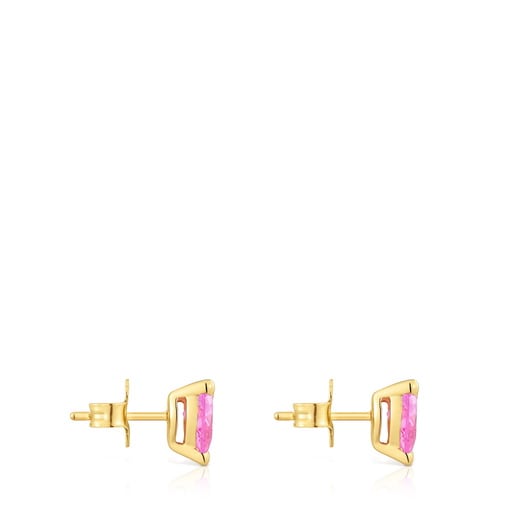 18kt gold plating over silver Earrings with laboratory-grown sapphire Garden of Love LGG