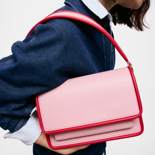 Medium dark pink Crossbody bag TOUS Audree Pipings